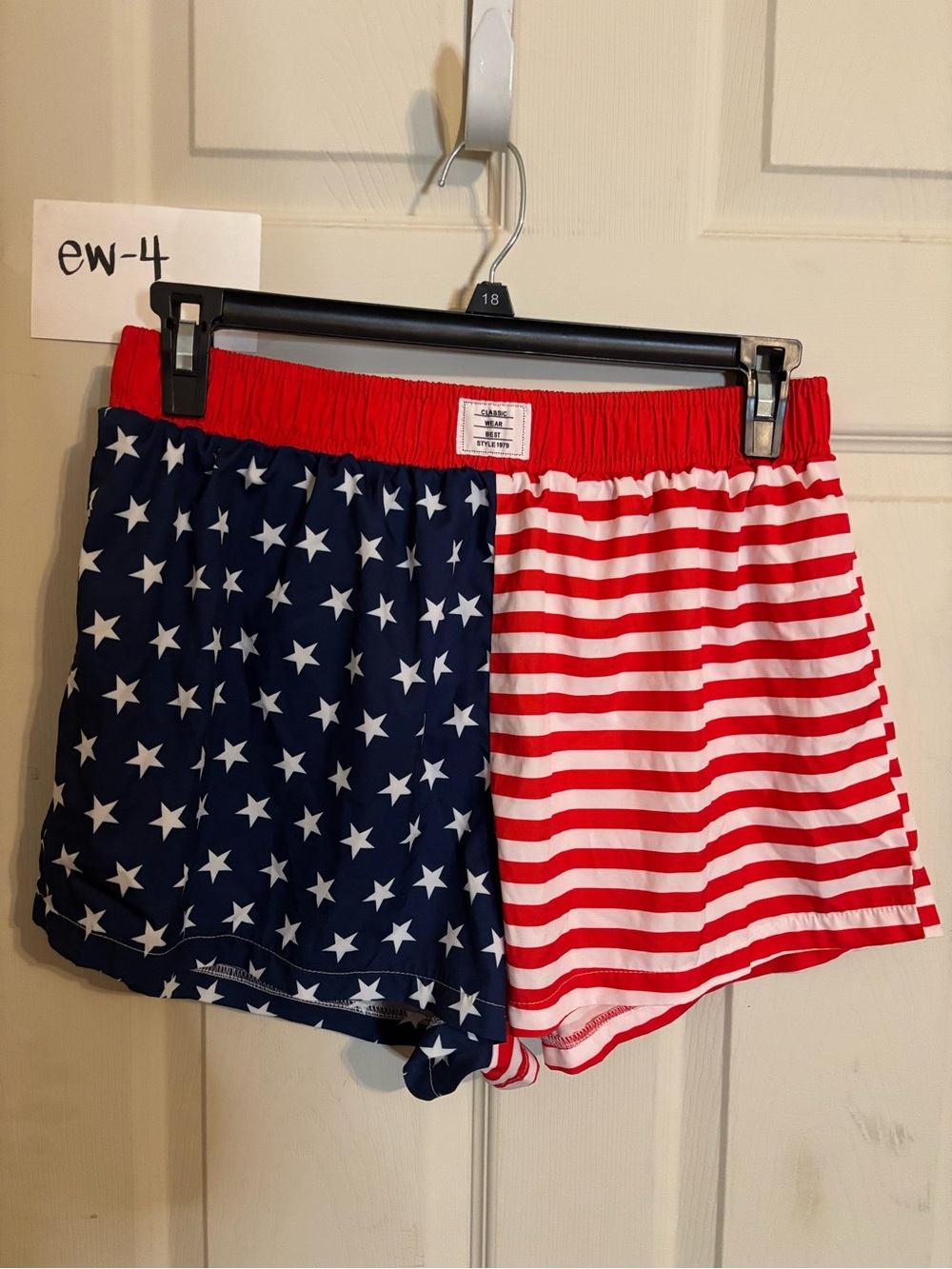SHEIN Red Elastic Waist Swim Shorts